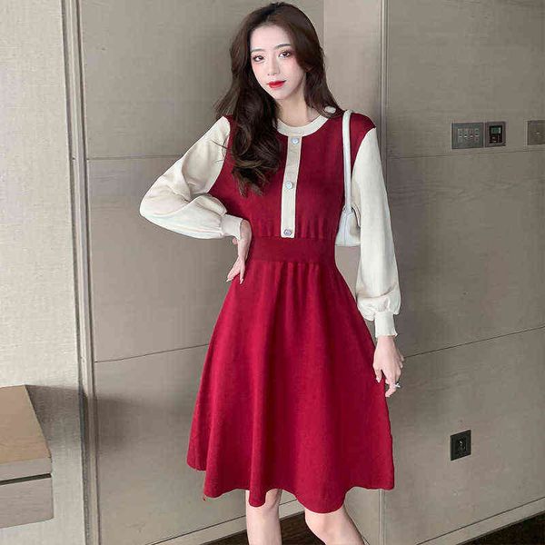casual dresses autumn and winter 2022 french temperament waist closing lantern sleeve sweater stitched knitted dresses, Black;gray
casual dresses autumn and winter 2022 french temperament waist closing lantern sleeve sweater stitched knitted dresses, Black;gray