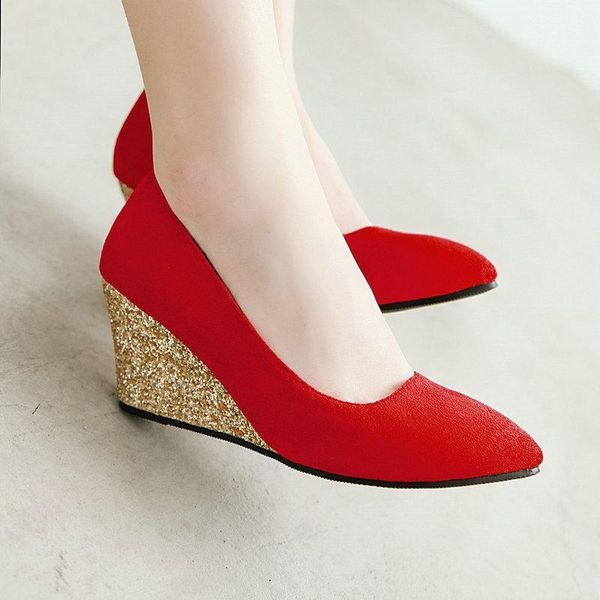 dress shoes 2021 women pumps fashion wedges heel spring/autumn platform glitters ladies size 34-43, Black
dress shoes 2021 women pumps fashion wedges heel spring/autumn platform glitters ladies size 34-43, Black