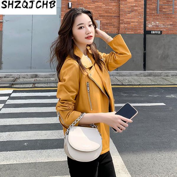 women's leather & faux jchb 2021 real genuine jacket women 100% natural sheepskin coat female korean biker motorcycle coats tf9618 kj50, Black
women's leather & faux jchb 2021 real genuine jacket women 100% natural sheepskin coat female korean biker motorcycle coats tf9618 kj50, Black