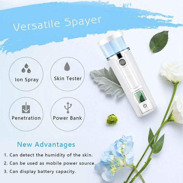 new portable 40ml facial steamer mini nano mist sprayer face spray bottle body nebulizer steamer skin moisture tester power bank
new portable 40ml facial steamer mini nano mist sprayer face spray bottle body nebulizer steamer skin moisture tester power bank
