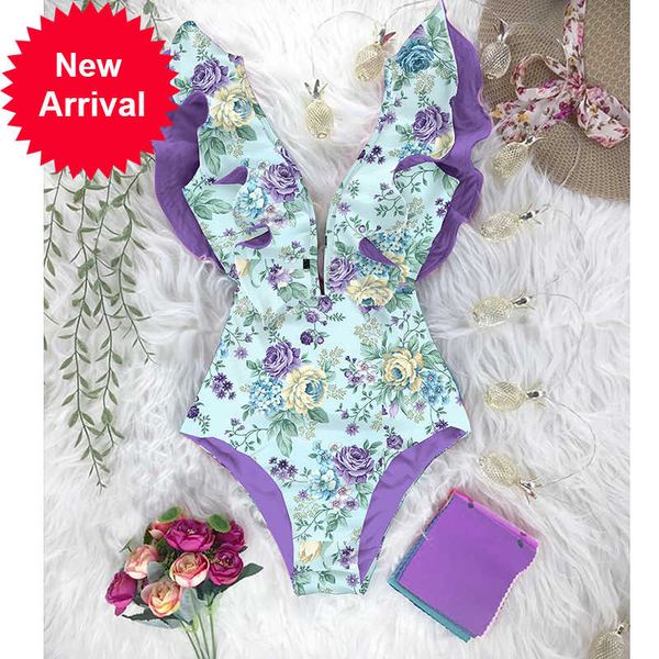 2021 new print swimwear deep v-neck ruffle push up one piece swimsuit beach wear backless monokini, White;black
2021 new print swimwear deep v-neck ruffle push up one piece swimsuit beach wear backless monokini, White;black