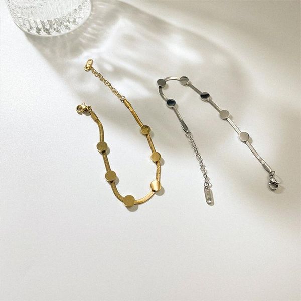 chains titanium steel snake bone bracelet korean light luxury disc stitching gold-plate women bangle 2021 jewelry, Silver
chains titanium steel snake bone bracelet korean light luxury disc stitching gold-plate women bangle 2021 jewelry, Silver
