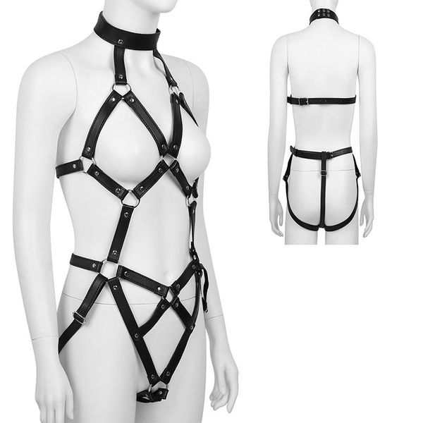fashion full body cheast harness bondage lingerie women punk leather harness cage bra goth cheast straps suspenders belt, Black;white
fashion full body cheast harness bondage lingerie women punk leather harness cage bra goth cheast straps suspenders belt, Black;white