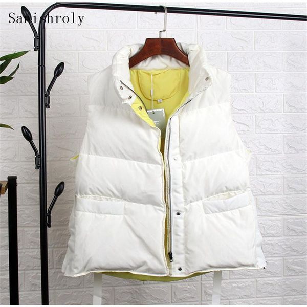 women's vests sanishroly women warm thicken down vest autumn winter white duck coat parka female sleeveless waistcoat short s684, Black;white 
women's vests sanishroly women warm thicken down vest autumn winter white duck coat parka female sleeveless waistcoat short s684, Black;white