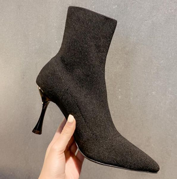 boots shoes women knitting sock autumn winter high heels ankle black pointed toe ladies booties chaussures femme
boots shoes women knitting sock autumn winter high heels ankle black pointed toe ladies booties chaussures femme