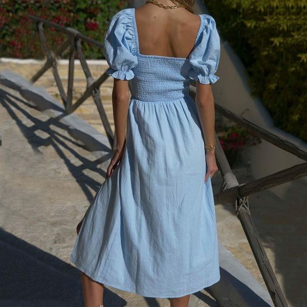 casual dresses dress women summer puff sleeves long holiday basic solid color bow lantern sleeve high slits boho midi sundress, Black;gray
casual dresses dress women summer puff sleeves long holiday basic solid color bow lantern sleeve high slits boho midi sundress, Black;gray