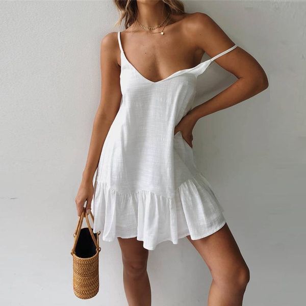 casual dresses summer jurk 2021 white mini spaghetti off shoulder women ruffle party sun clock katoen linnen vestidos, Black;gray
casual dresses summer jurk 2021 white mini spaghetti off shoulder women ruffle party sun clock katoen linnen vestidos, Black;gray