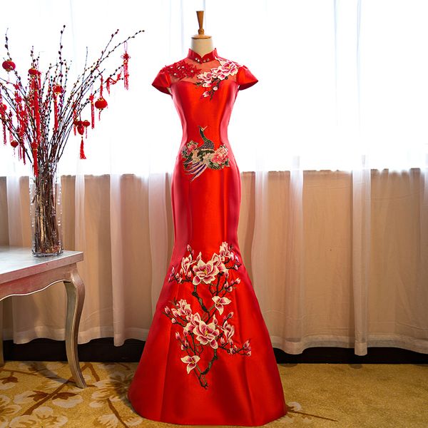 red womens bridal wedding party chinese cheongsam elegant prom dress maxi qipao slim married mermaid dresses v3ro, Black;gray
red womens bridal wedding party chinese cheongsam elegant prom dress maxi qipao slim married mermaid dresses v3ro, Black;gray