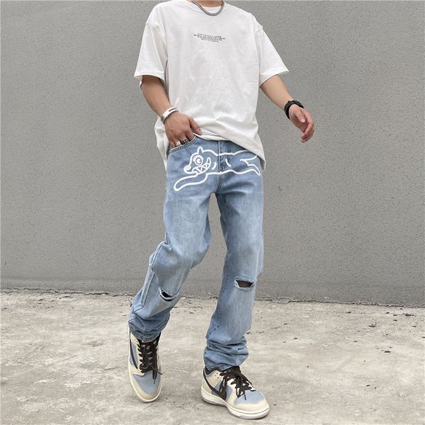 men's jeans straight leg dog printed high street denim pants loose men jean hip hop casual trousers, Blue
men's jeans straight leg dog printed high street denim pants loose men jean hip hop casual trousers, Blue