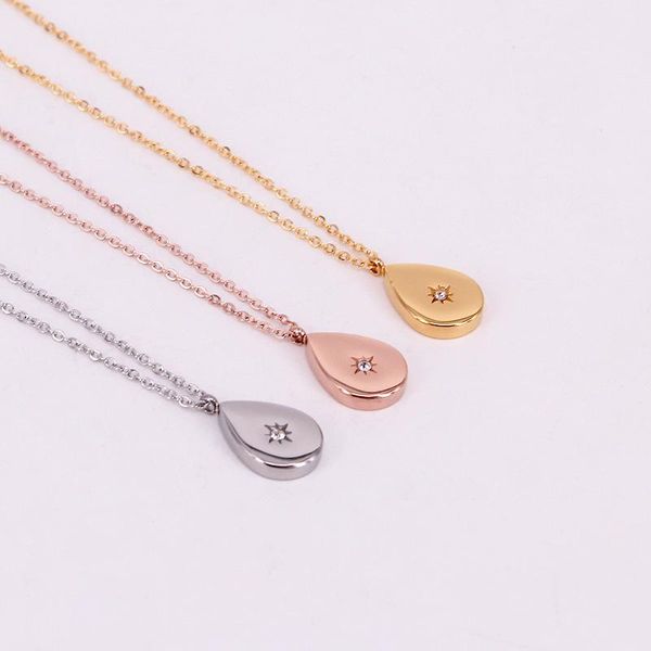 pendant necklaces stainless steel necklace rose gold color water drop lover crytsal star women lady girl party gift, Silver
pendant necklaces stainless steel necklace rose gold color water drop lover crytsal star women lady girl party gift, Silver