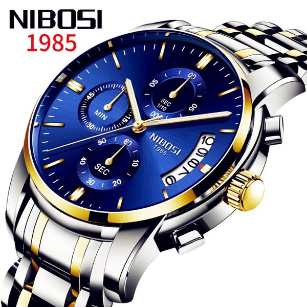 wristwatches nibosi men watch stainless steel watches chronograph sport business waterproof quartz wrist clock, Slivery;brown
wristwatches nibosi men watch stainless steel watches chronograph sport business waterproof quartz wrist clock, Slivery;brown
