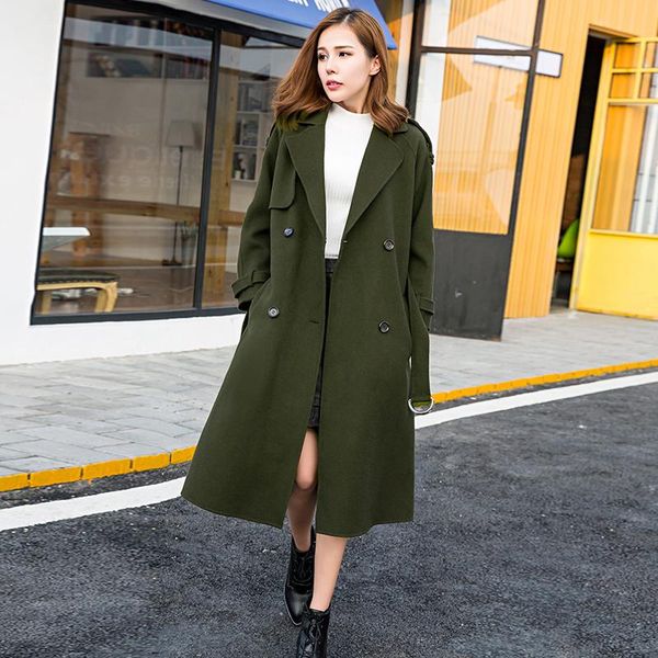 european station woolen coat women autumn and winter new mid-length thick coat, Black
european station woolen coat women autumn and winter new mid-length thick coat, Black
