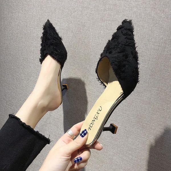 slippers all-match stiletto high heel pumps women's, Black
slippers all-match stiletto high heel pumps women's, Black