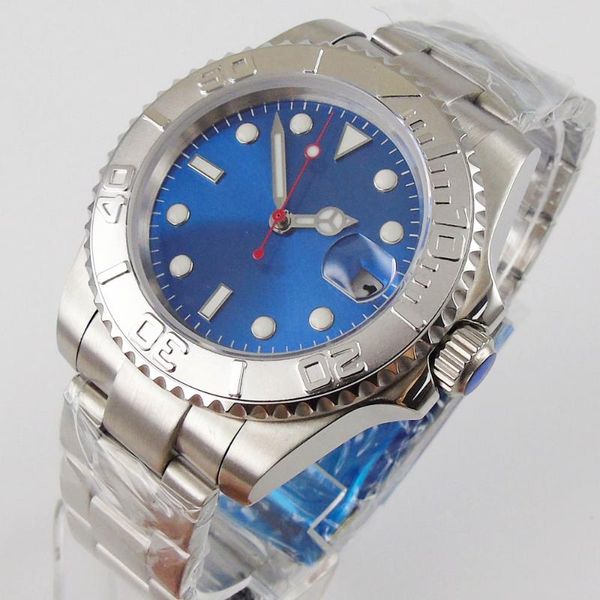 wristwatches 40mm blue sterile dial sapphire glass date bracelet silver bezel nh35a miyota 8215 automatic movement men's watch, Slivery;brown
wristwatches 40mm blue sterile dial sapphire glass date bracelet silver bezel nh35a miyota 8215 automatic movement men's watch, Slivery;brown