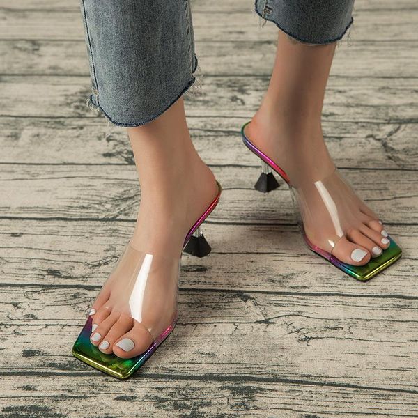 slippers shoes ladies' transparent heel heeled mules multicolored sandals rubber flip flops slipers women square toe high hawaii, Black
slippers shoes ladies' transparent heel heeled mules multicolored sandals rubber flip flops slipers women square toe high hawaii, Black