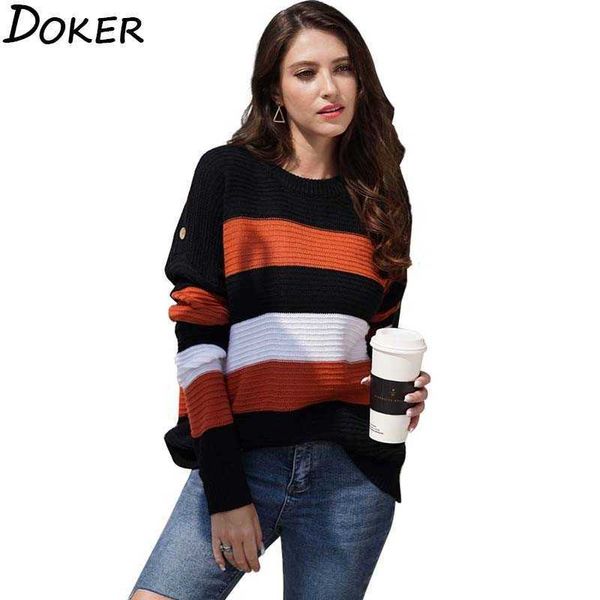 women sweaters and pullover autumn winter o-neck long sleeve patchwork loose warm knitted sweater female vintage casual jumpers 210603, White;black
women sweaters and pullover autumn winter o-neck long sleeve patchwork loose warm knitted sweater female vintage casual jumpers 210603, White;black