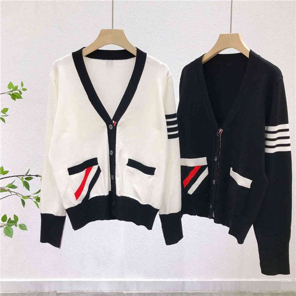 tb fashion brand thom women jackets sweaters slim fit v-neck striped cardigans clothing striped cotton wool casual coat england style, Black;brown
tb fashion brand thom women jackets sweaters slim fit v-neck striped cardigans clothing striped cotton wool casual coat england style, Black;brown