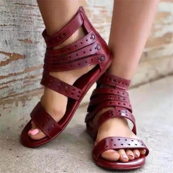 sandals 2021 summer women's fashion pu leather roman flat heel rivet comfortabl classic soft soled beach shoes km227, Black
sandals 2021 summer women's fashion pu leather roman flat heel rivet comfortabl classic soft soled beach shoes km227, Black