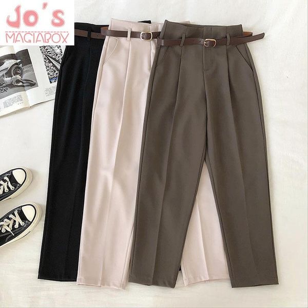 women's pants & capris women high waist zipper harem korean casual female solid trousers with sashes vintage mujer ankle-length pantalo, Black;white
women's pants & capris women high waist zipper harem korean casual female solid trousers with sashes vintage mujer ankle-length pantalo, Black;white