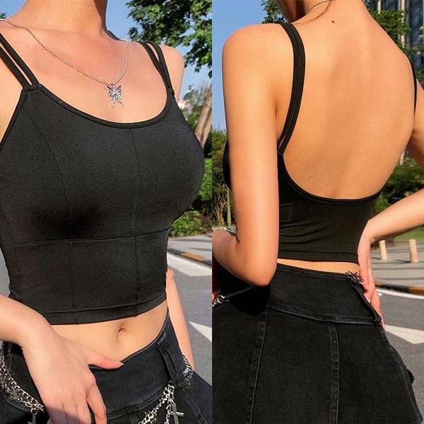 women's tanks & camis thin shoulder strap vest suspender navel, White
women's tanks & camis thin shoulder strap vest suspender navel, White