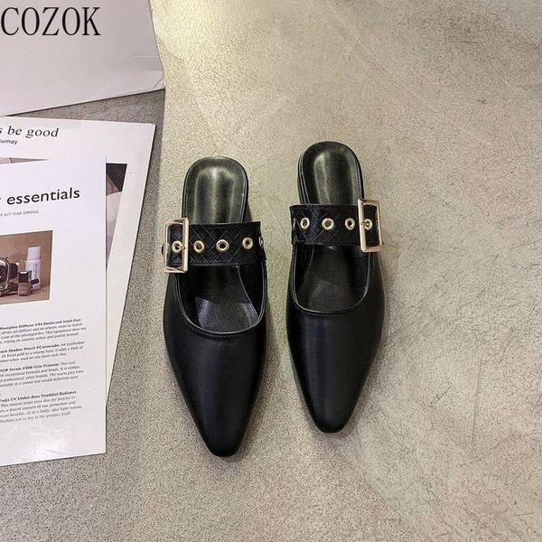 new baotou women's slippers fashion wild simple vamp buckle design trendy outer wear temperament women's shoes, Black
new baotou women's slippers fashion wild simple vamp buckle design trendy outer wear temperament women's shoes, Black