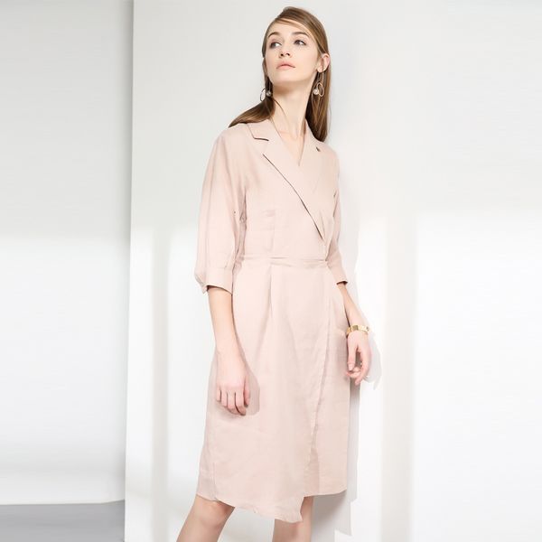 2021 women pink new casual half sleeve notched sashes summer a-line slim elegant fashion office lady es mksq, Black;gray
2021 women pink new casual half sleeve notched sashes summer a-line slim elegant fashion office lady es mksq, Black;gray