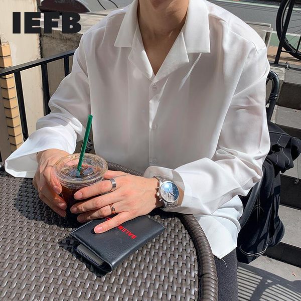 men's casual shirts iefb white shirt notched collar versatile man's simple long sleeve korean fashion loose oversized 9y8381, White;black
men's casual shirts iefb white shirt notched collar versatile man's simple long sleeve korean fashion loose oversized 9y8381, White;black