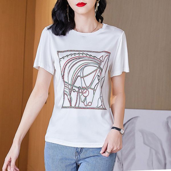 t shirt female 2021 summer korean round neck acetate satin short sleeve loose cover belly blouse fashion, White
t shirt female 2021 summer korean round neck acetate satin short sleeve loose cover belly blouse fashion, White