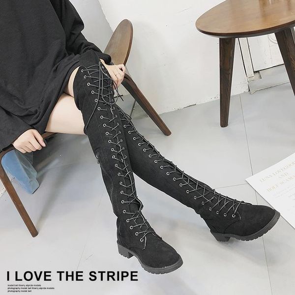 boots women's winter thigh high lace up rubber stretch women shoes rome style over the knee boot for female, Black
boots women's winter thigh high lace up rubber stretch women shoes rome style over the knee boot for female, Black