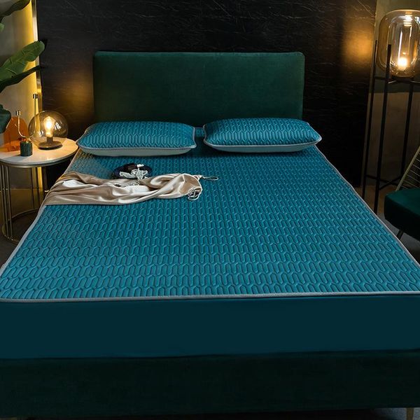 sheets & sets home textile latex mat bed cover sheet set non-slip fixed mattress protector summer ice silk cool and two cases
sheets & sets home textile latex mat bed cover sheet set non-slip fixed mattress protector summer ice silk cool and two cases