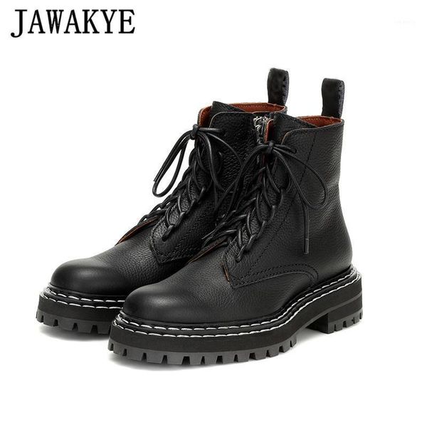 boots 2021 classic genuine leather ankle for women autumn leisure round toe short boot black platform shoes lace up1
boots 2021 classic genuine leather ankle for women autumn leisure round toe short boot black platform shoes lace up1
