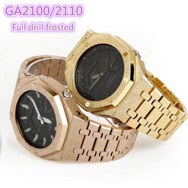 watch bands the third generation ga-2100 ga2110 modified accessories full diamond frosted case strap metal bezel 316l stainless steel, Black;brown
watch bands the third generation ga-2100 ga2110 modified accessories full diamond frosted case strap metal bezel 316l stainless steel, Black;brown
