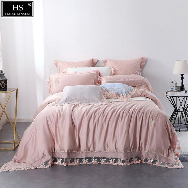 high-end purplish red bedding sets tencel lyocell fabric princess style bed linen elegant lace duvet cover bed sheets pillowcase
high-end purplish red bedding sets tencel lyocell fabric princess style bed linen elegant lace duvet cover bed sheets pillowcase