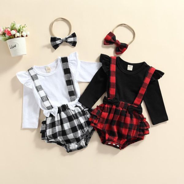 clothing sets 0-18m baby girls 3pcs clothes set long sleeve romper + plaid suspenders shorts bow headband spring autumn outfits, White
clothing sets 0-18m baby girls 3pcs clothes set long sleeve romper + plaid suspenders shorts bow headband spring autumn outfits, White