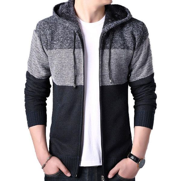men's sweaters .y.fantasy 2021 thick cardigan mens sweater zipper striped hooded colorblocking fashion warm slim knitted male fleece, White;black
men's sweaters .y.fantasy 2021 thick cardigan mens sweater zipper striped hooded colorblocking fashion warm slim knitted male fleece, White;black