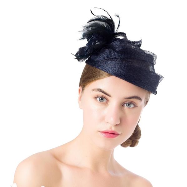 stingy brim hats formal cocktail party wedding hat dress fedoras ladies royal fascinator women race feather hair accessories, Blue;gray
stingy brim hats formal cocktail party wedding hat dress fedoras ladies royal fascinator women race feather hair accessories, Blue;gray