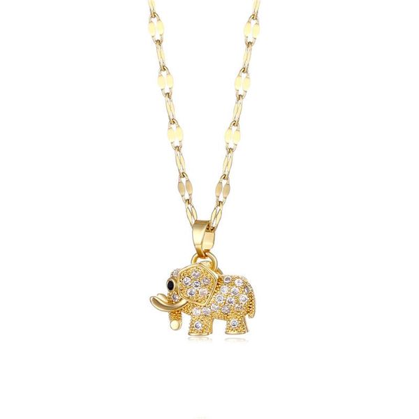 pendant necklaces one piece cute elephant necklace women gold stainless steel animal charms full zircon jewelry collier femme, Silver
pendant necklaces one piece cute elephant necklace women gold stainless steel animal charms full zircon jewelry collier femme, Silver