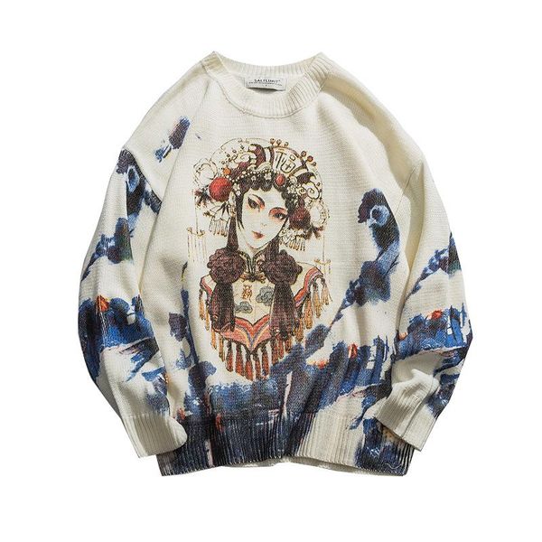 men's sweaters knitted sweater men fashion pullover harajuku loose wool autumn winter thick printed figure casual streetwear ropa, White;black
men's sweaters knitted sweater men fashion pullover harajuku loose wool autumn winter thick printed figure casual streetwear ropa, White;black
