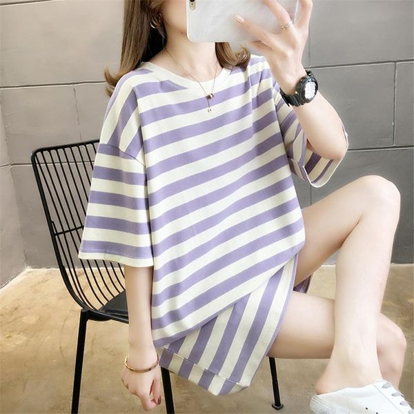 women's t-shirt 2021 summer style korean striped round neck pure cotton fashion short-sleeved women loose a004, White
women's t-shirt 2021 summer style korean striped round neck pure cotton fashion short-sleeved women loose a004, White