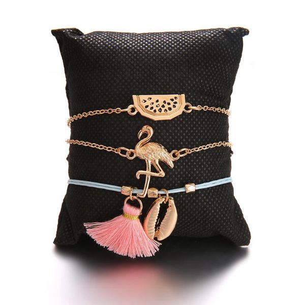 charm bracelets 36 pieces/lot shell watermelon bird pink tassel for women multilayer chain rope bracelet set gold color jewelry, Golden;silver
charm bracelets 36 pieces/lot shell watermelon bird pink tassel for women multilayer chain rope bracelet set gold color jewelry, Golden;silver