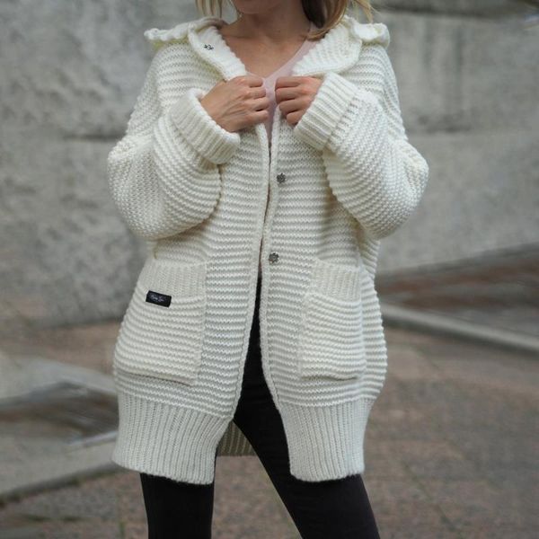 women's knits & tees women 2021 autumn winter hooded sweater coat knitted cardigan jacket oversized pocket cardigans long lantern sleev, White
women's knits & tees women 2021 autumn winter hooded sweater coat knitted cardigan jacket oversized pocket cardigans long lantern sleev, White