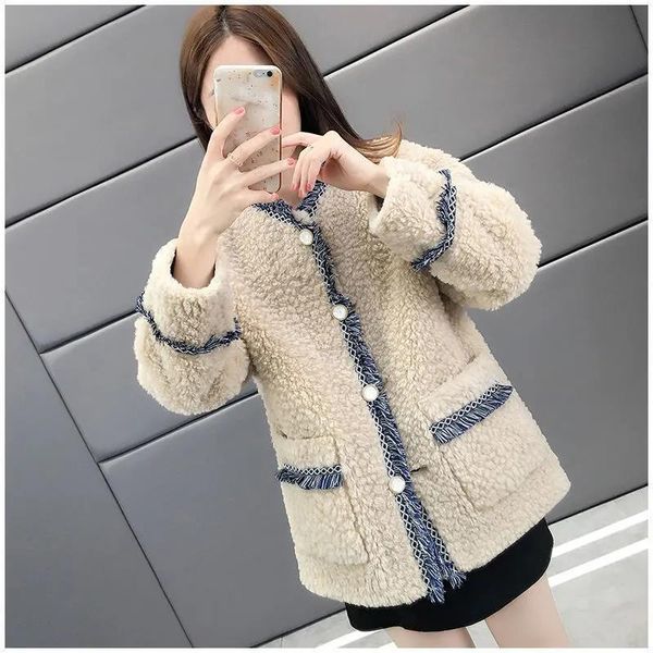 women's jackets 2021 autumn and winter fashion ladies round neck long sleeve cardigan jacket imitation lamb wool coat women, Black;brown
women's jackets 2021 autumn and winter fashion ladies round neck long sleeve cardigan jacket imitation lamb wool coat women, Black;brown