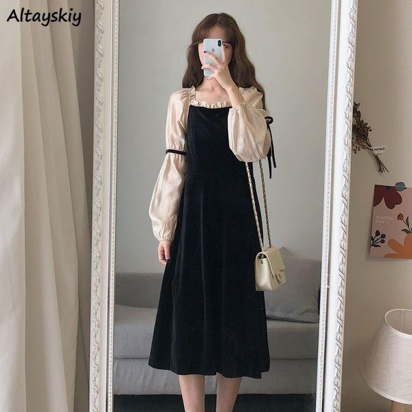 casual dresses women long sleeve patchwork bandage temperament square collar teenagers hipster slim ulzzang -arrival gentle leisure, Black;gray
casual dresses women long sleeve patchwork bandage temperament square collar teenagers hipster slim ulzzang -arrival gentle leisure, Black;gray