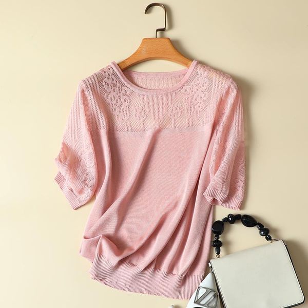 women's t-shirt lace hollow out women knitted t-shirts summer o-neck loose solid elegant office lady pulls tees, White
women's t-shirt lace hollow out women knitted t-shirts summer o-neck loose solid elegant office lady pulls tees, White