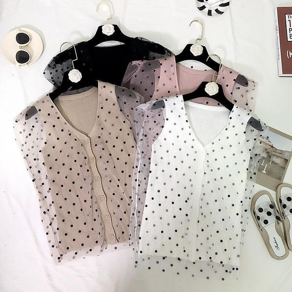 womens knitting patchwork tank dot lace tank girls fairy chic v neck tanks single breasted camisoles for women, White
womens knitting patchwork tank dot lace tank girls fairy chic v neck tanks single breasted camisoles for women, White