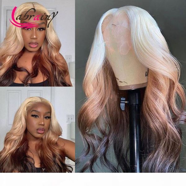 ombre blonde hd transparent lace frontal wig glueless pre plucked 13x6 highlight 4t 613 blonde lace front human hair wigs, Black;brown 
ombre blonde hd transparent lace frontal wig glueless pre plucked 13x6 highlight 4t 613 blonde lace front human hair wigs, Black;brown