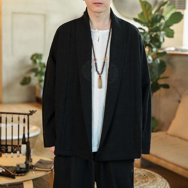 men's jackets mrgb 2021 autumn winter chinese style oversize cotton linen men coat solid color cardigan vintage casual clothing, Black;brown
men's jackets mrgb 2021 autumn winter chinese style oversize cotton linen men coat solid color cardigan vintage casual clothing, Black;brown