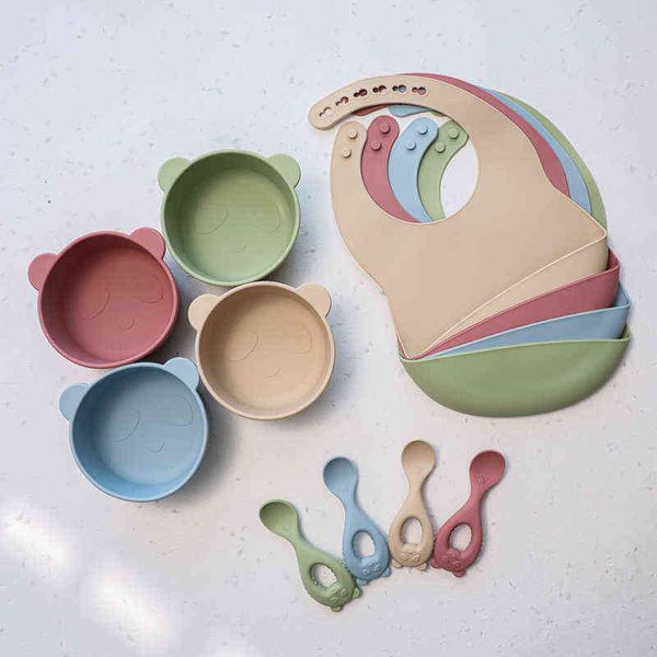 bite bites baby silicone tableware set baby feeding bowl bpa waterproof spoon non-slip crockery dishes for baby tableware g1221
bite bites baby silicone tableware set baby feeding bowl bpa waterproof spoon non-slip crockery dishes for baby tableware g1221