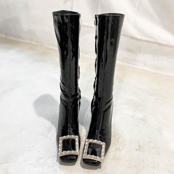 boots deat 2021 autumn winter fashion casual leather women diamond high heel shoes thick heels square head knight sg759, Black
boots deat 2021 autumn winter fashion casual leather women diamond high heel shoes thick heels square head knight sg759, Black