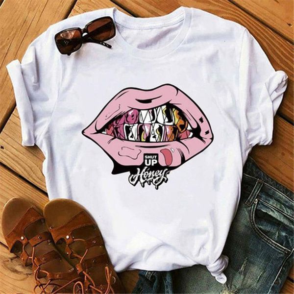 punk lip print and men women short sleeve o neck loose white summer tee camisetas mujer, White;black
punk lip print and men women short sleeve o neck loose white summer tee camisetas mujer, White;black